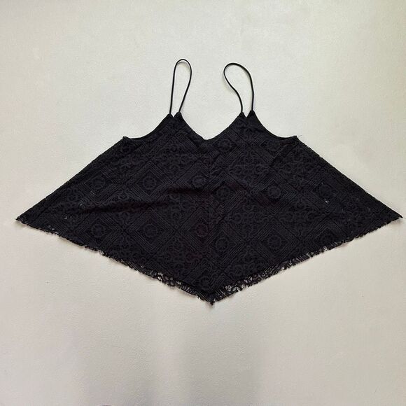 American Eagle Black Lace Handkerchief Cami Top Size S Boho - Picture 2 of 5